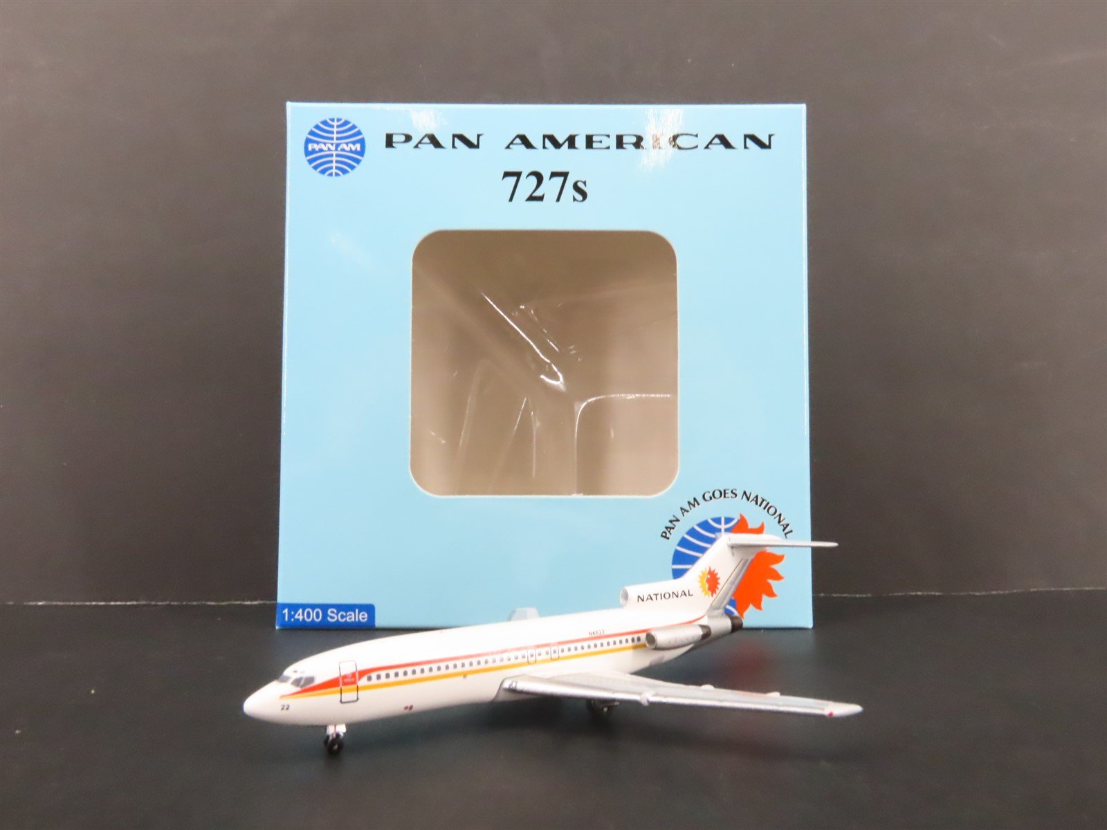1:400 Pan American Model Co Die-Cast National Boeing 727-100 Airliner N4622