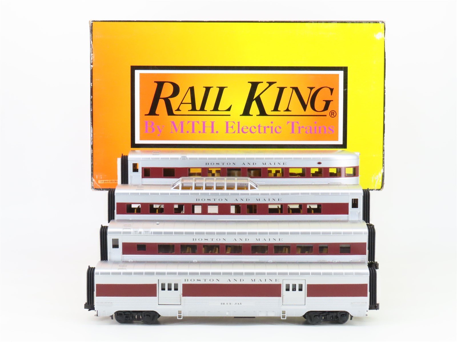 O Gauge 3-Rail MTH RailKing 30-67630 BM Boston & Maine 60' Passenger 4-Car Set