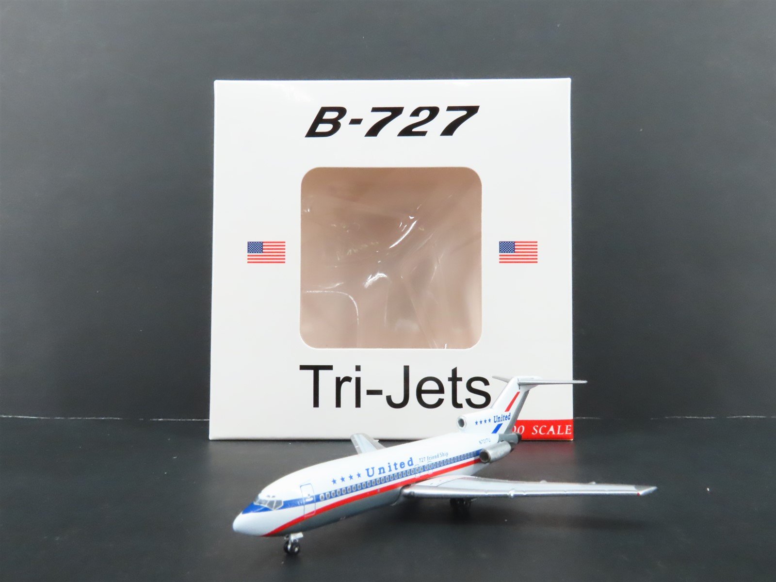 1:400 Aero Classics Die-Cast United Friend Ship B727-100 Tri-Jets Airliner