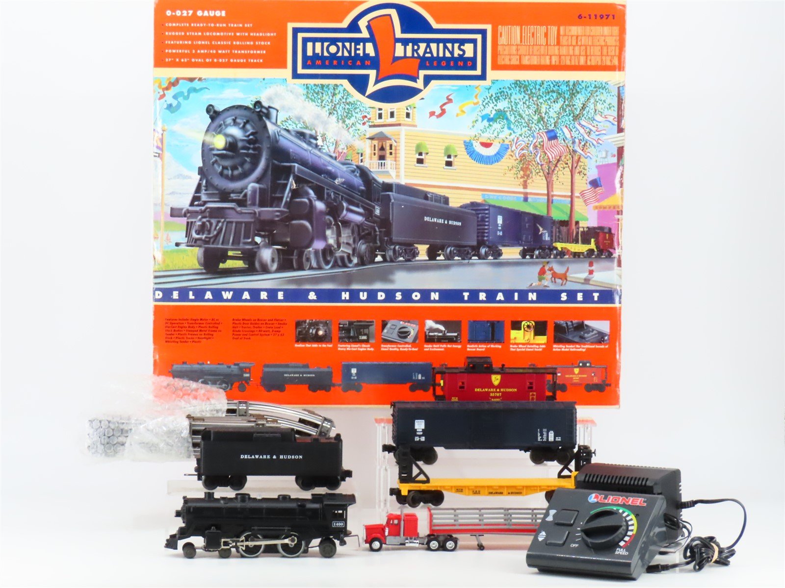 O27 Gauge 3-Rail Lionel 6-11971 D&H Delaware & Hudson 4-4-2 Steam Freight Set