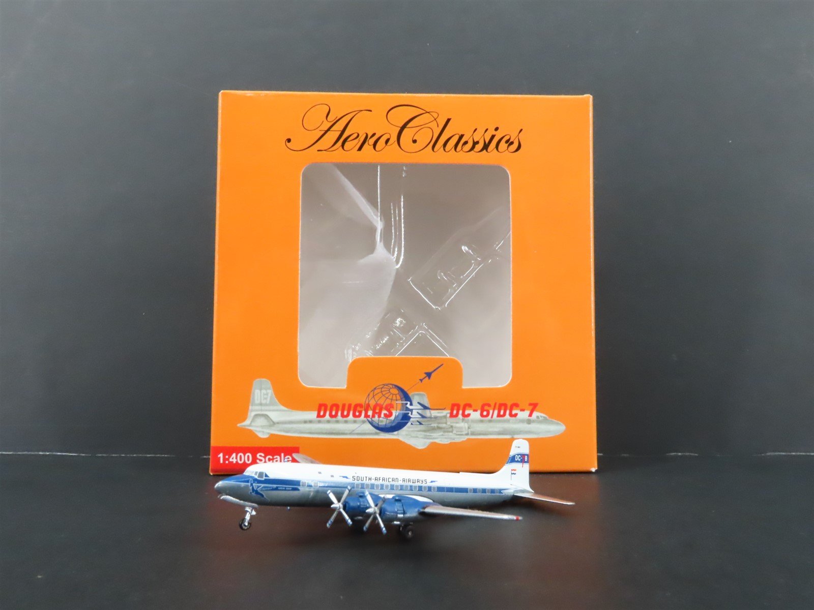 1:400 Aero Classics Die-Cast South African Airways Douglas DC-7B Airliner ZS-DKF