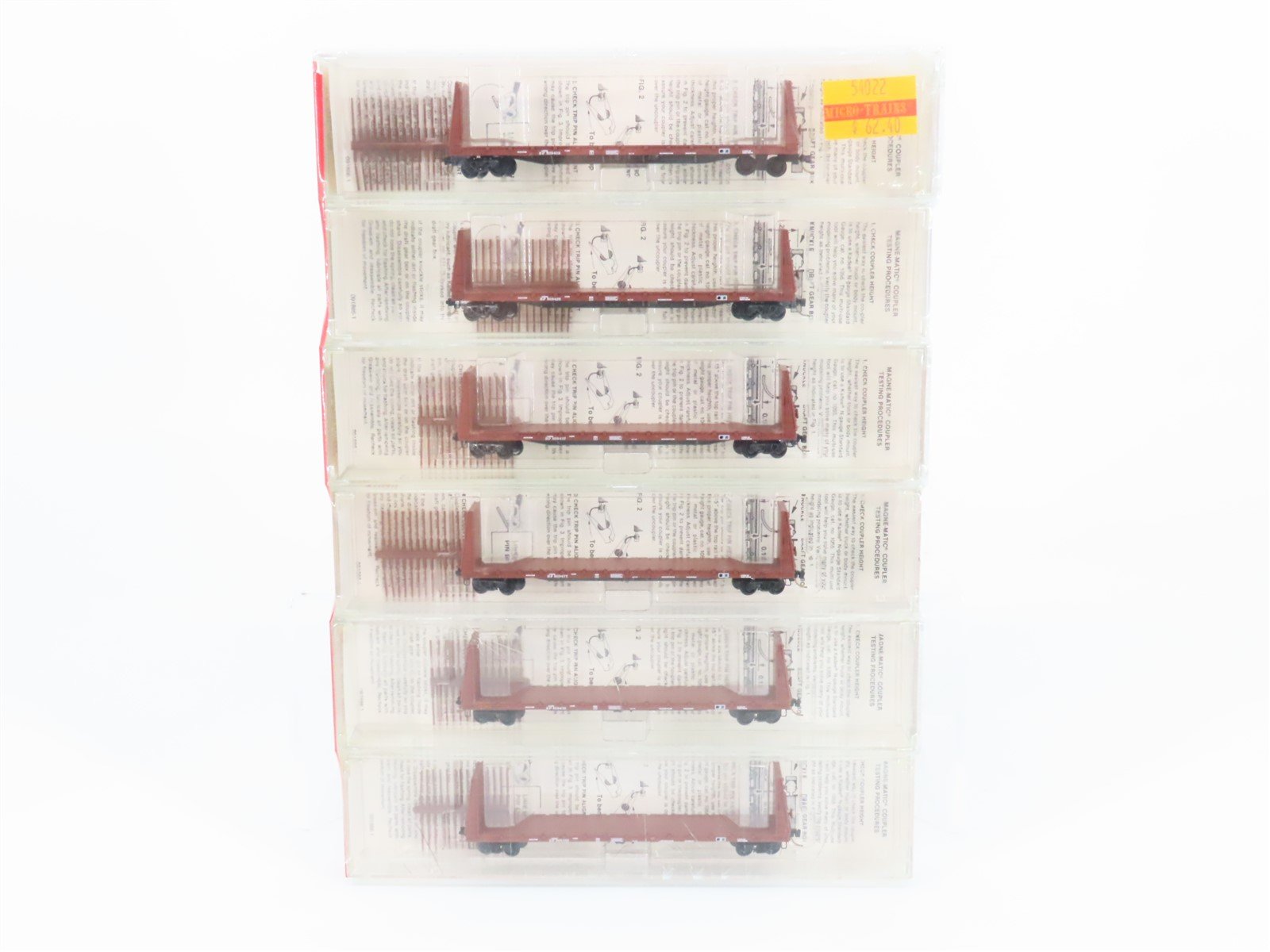 N Kadee Micro-Trains 54022 SP Southern Pacific Bulkhead Flatcar 6 pack Sealed