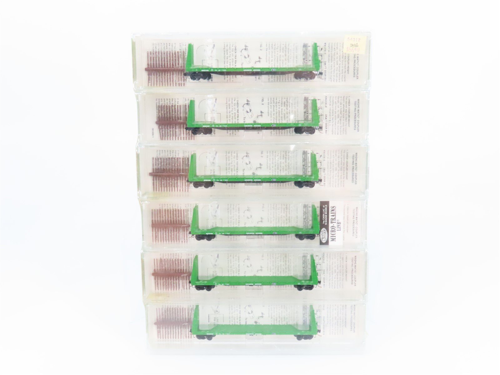 N Kadee Micro-Trains 54012 BN Burlington Northern 56' Flatcar 6 pack Sealed