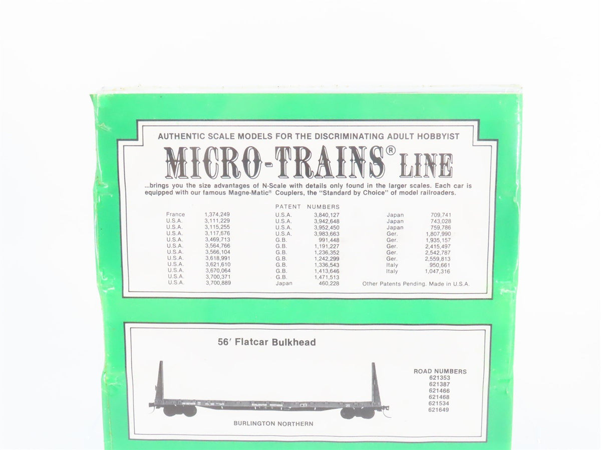 N Kadee Micro-Trains 54012 BN Burlington Northern 56&#39; Flatcar 6 pack Sealed