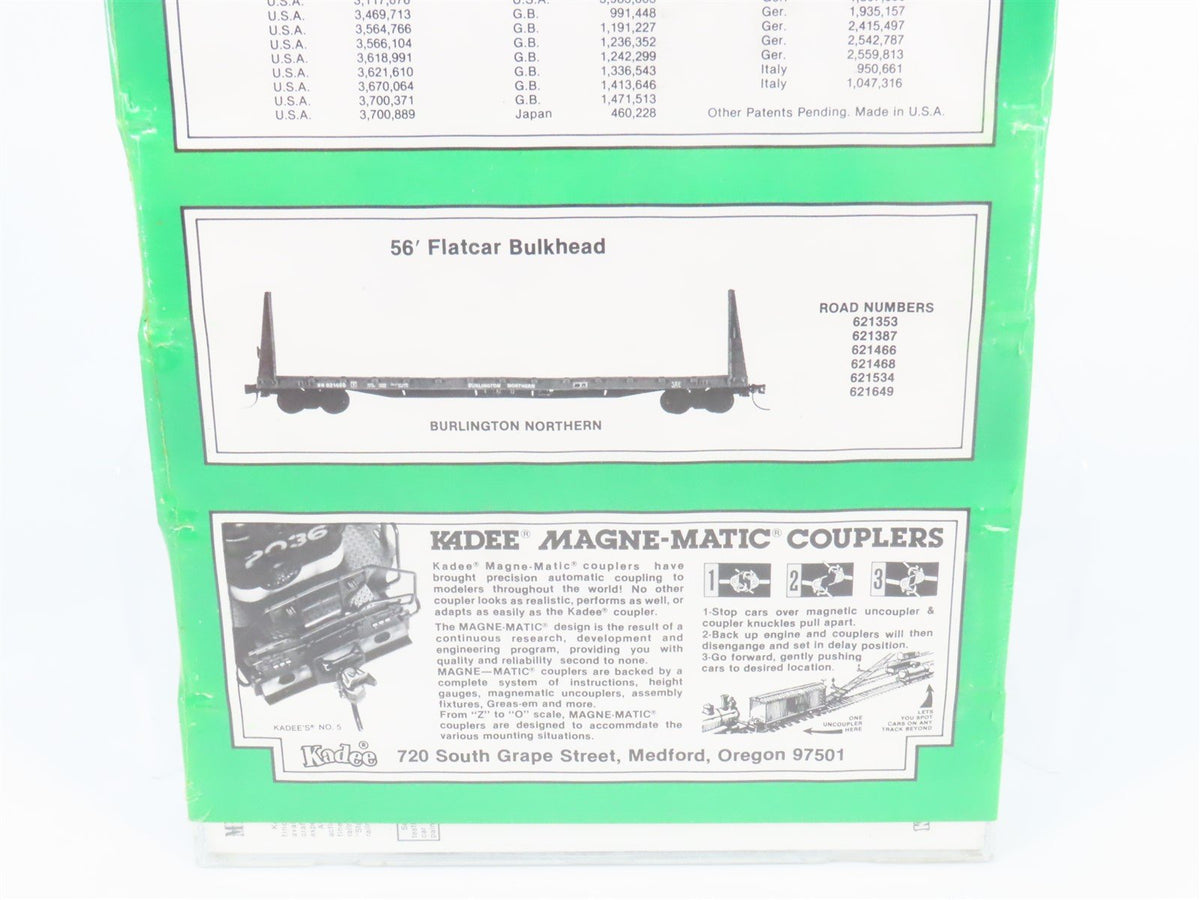 N Kadee Micro-Trains 54012 BN Burlington Northern 56&#39; Flatcar 6 pack Sealed