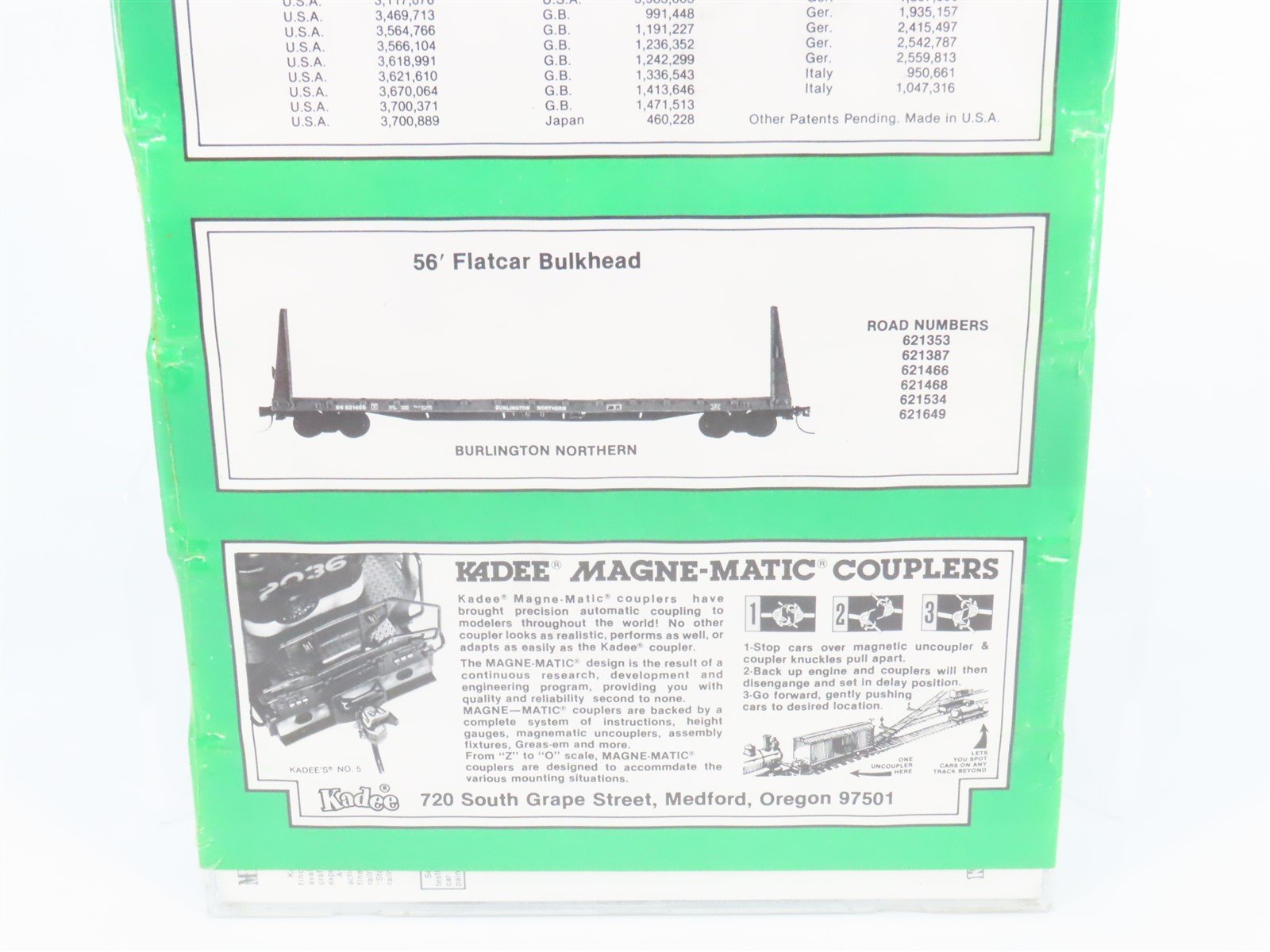N Kadee Micro-Trains 54012 BN Burlington Northern 56' Flatcar 6 pack Sealed