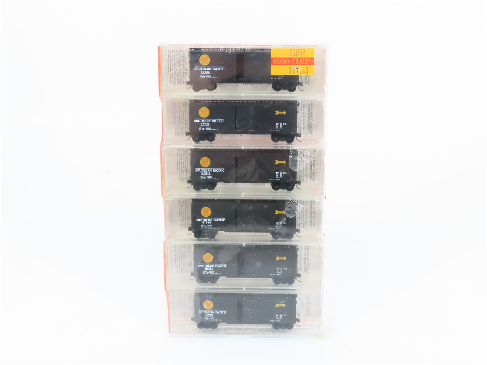 N Kadee Micro-Trains 20092 SP Southern Pacific Overnight Box Car 6 pack Sealed