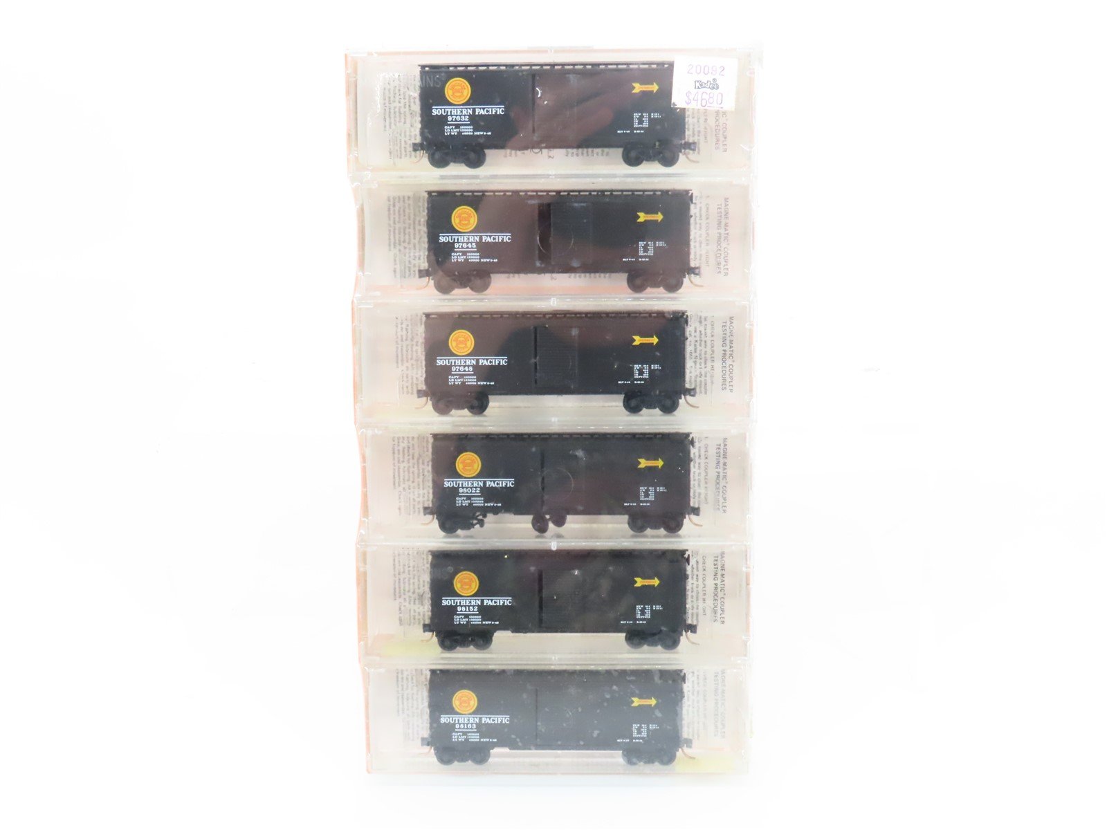 N Kadee Micro-Trains 20092 SP Southern Pacific Overnight Box Car 6 pack Sealed