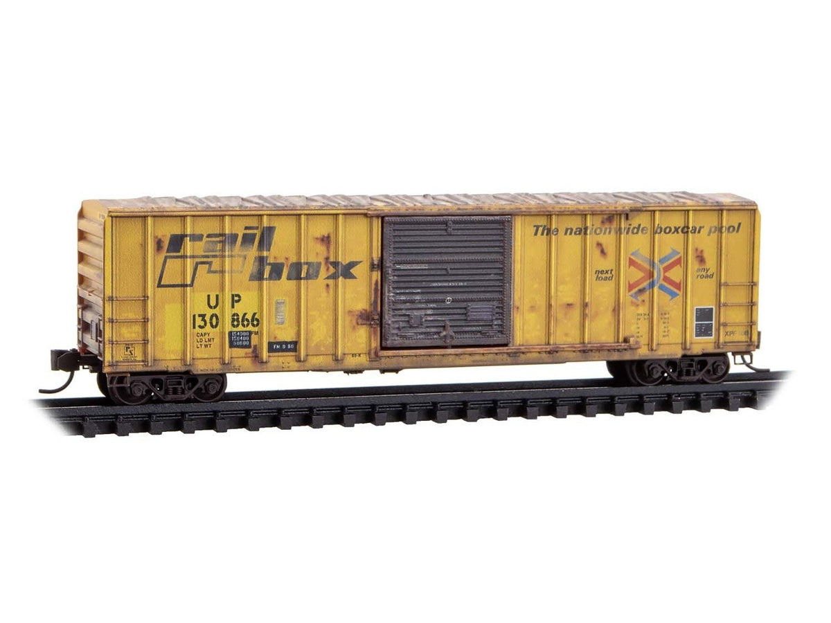 N Scale Micro-Trains MTL 02544437 UP/ex-Railbox 50&#39; Box Car #130866 - Weathered