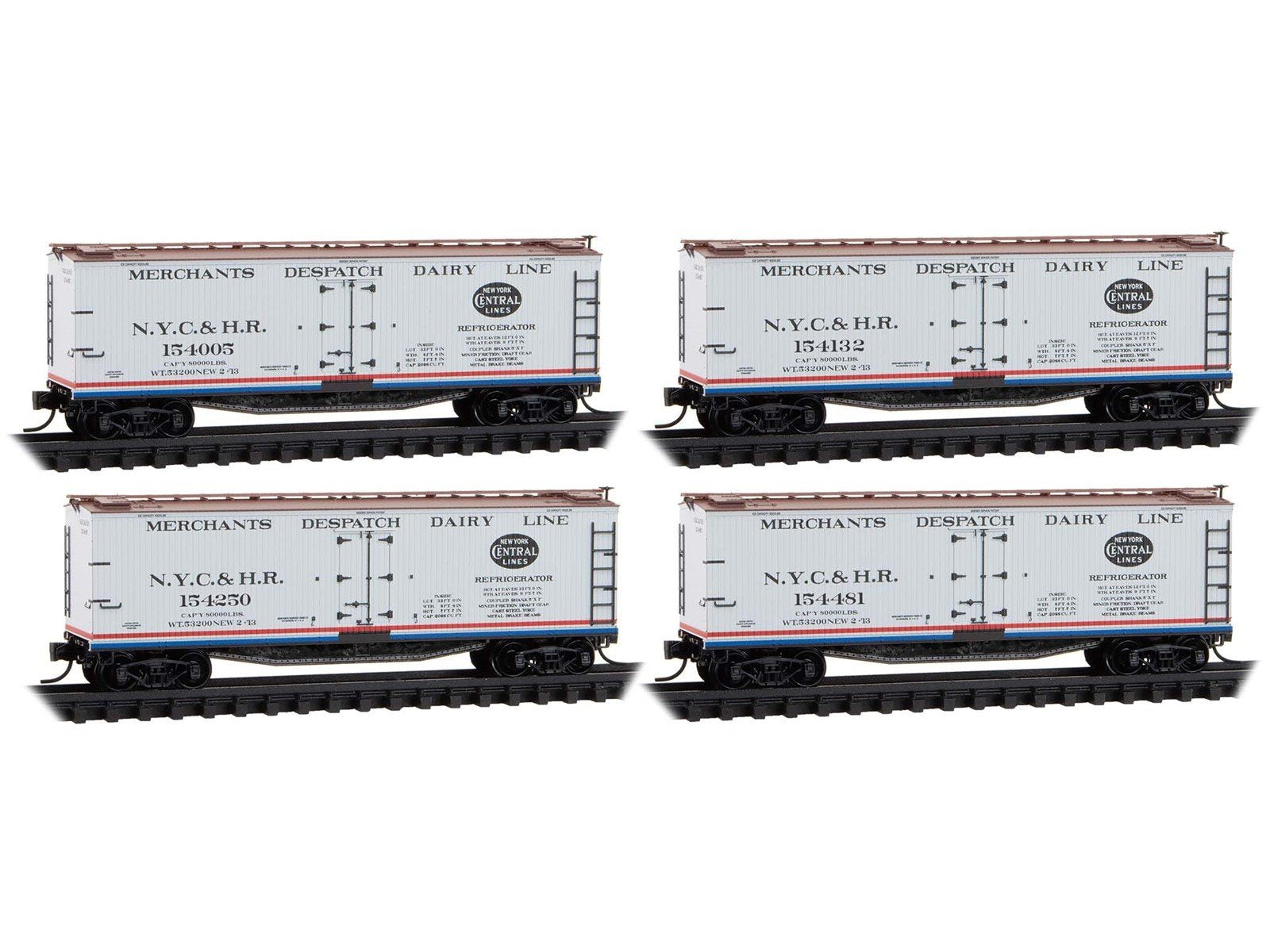 N Micro-Trains MTL 98300236 NYC&HR 40' Double-Sheathed Dairy Reefers 4-Pack