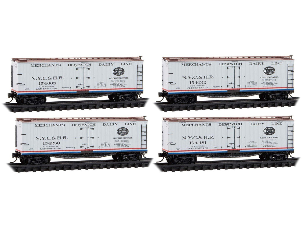 N Micro-Trains MTL 98300236 NYC&amp;HR 40&#39; Double-Sheathed Dairy Reefers 4-Pack