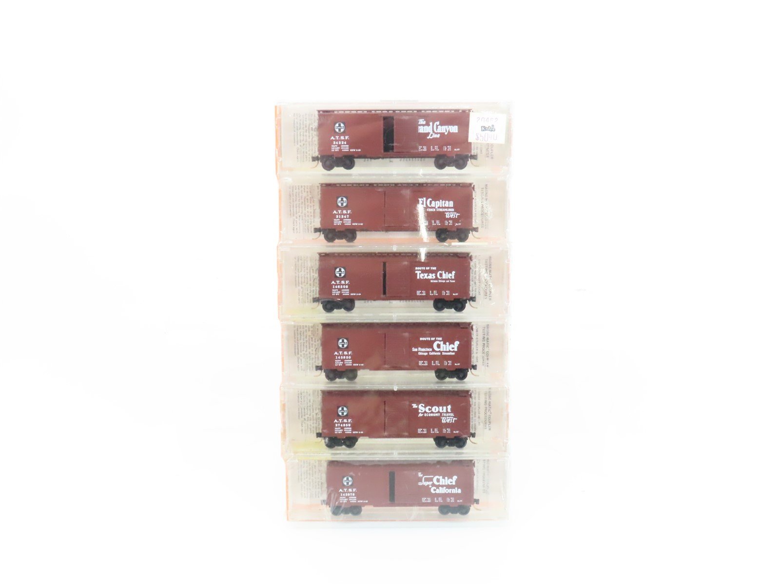N Scale Kadee Micro-Trains 20462 ATSF Santa Fe Single Door Box Car 6 pack Sealed