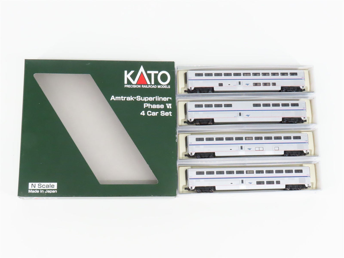 N Scale KATO 106-3515 AMTK Amtrak Phase VI Superliner I 4-Car Passenger Set A