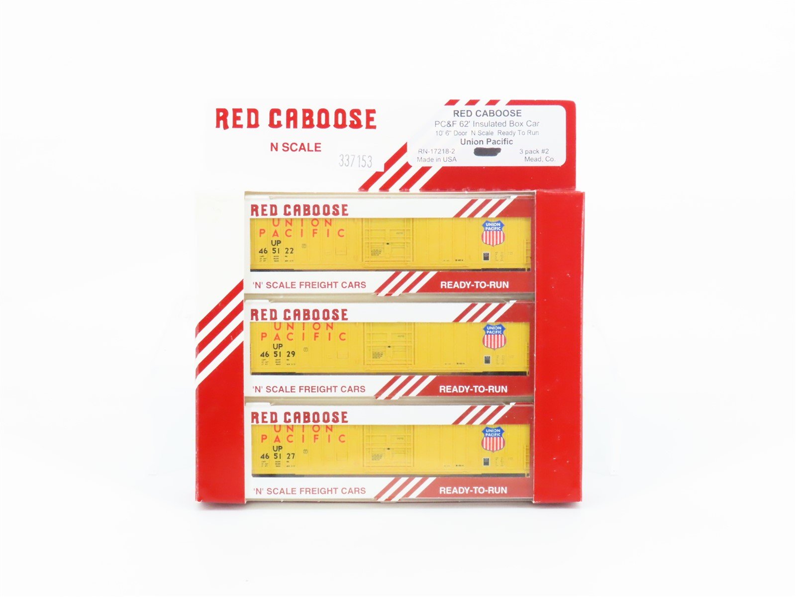N Scale Red Caboose RN-17218-2 UP Union Pacific 62' Insulated Box Car 3 pack