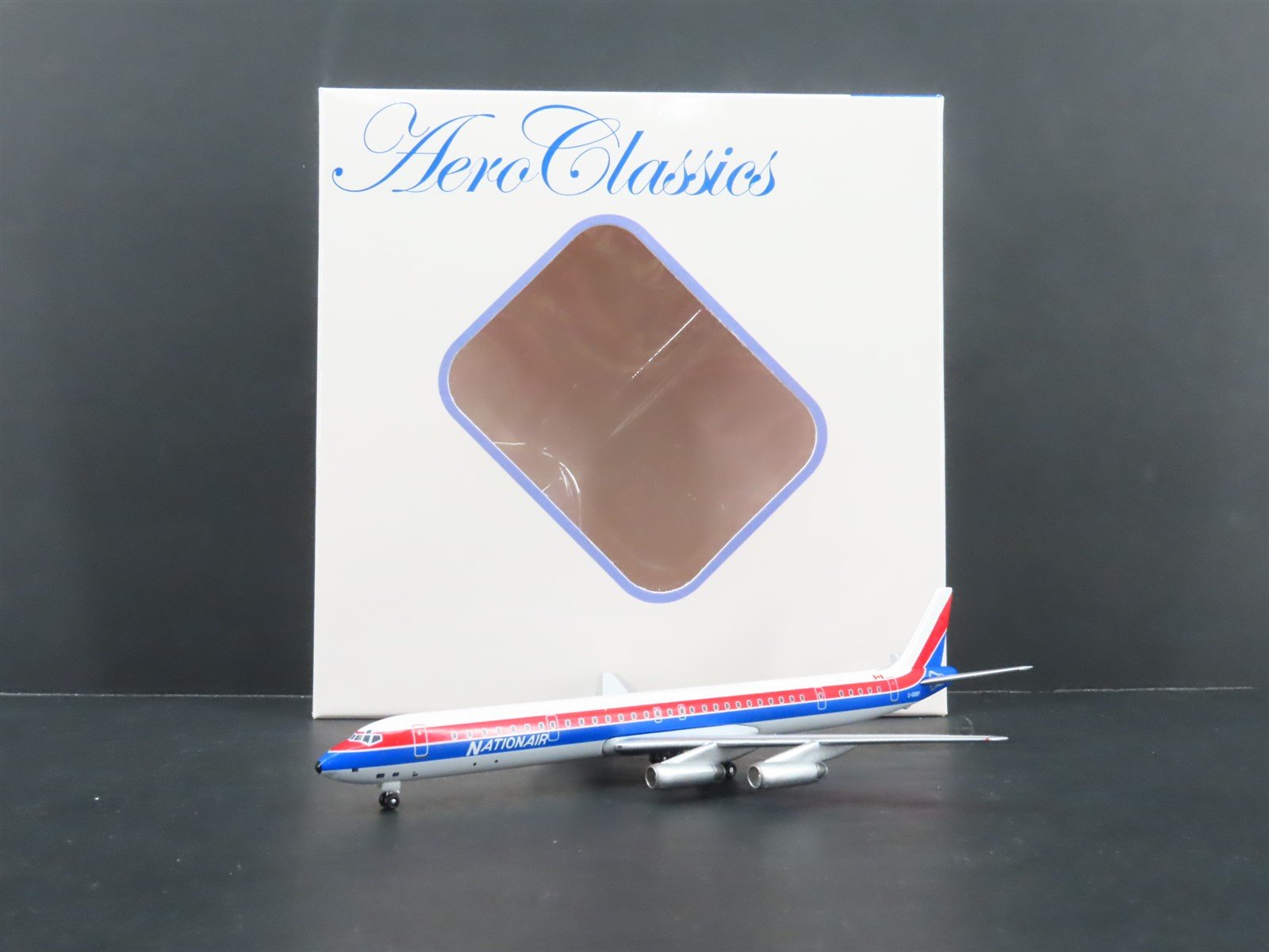 1:400 Aero Classics Die-Cast Nationair Douglas DC-8-61 Airliner C-GQBF