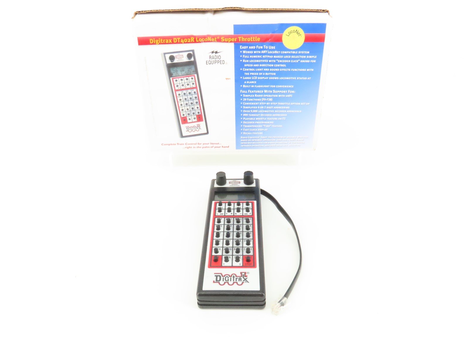 Digitrax DT402R LocoNet Simplex Radio Equipped Super Throttle