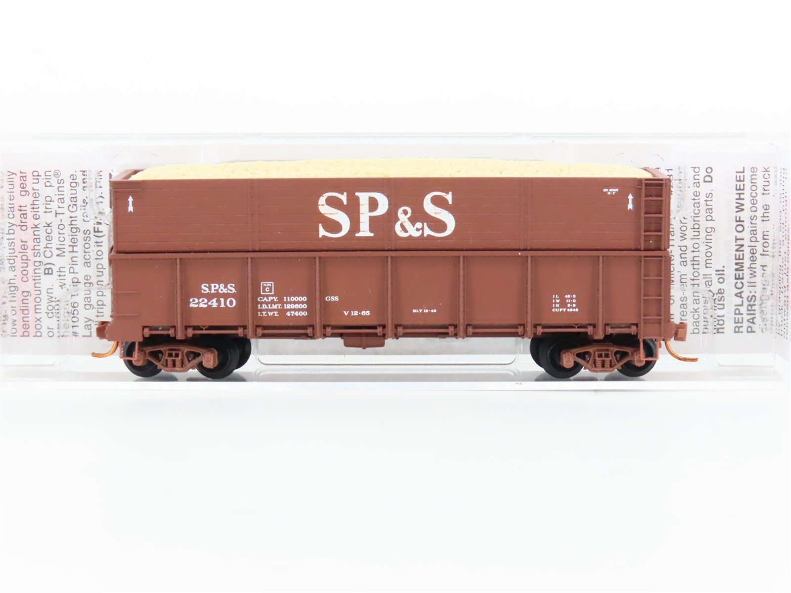N Scale Micro-Trains MTL 08400012 SP&S 40' Gondola #22410 w/ Woodchip Load
