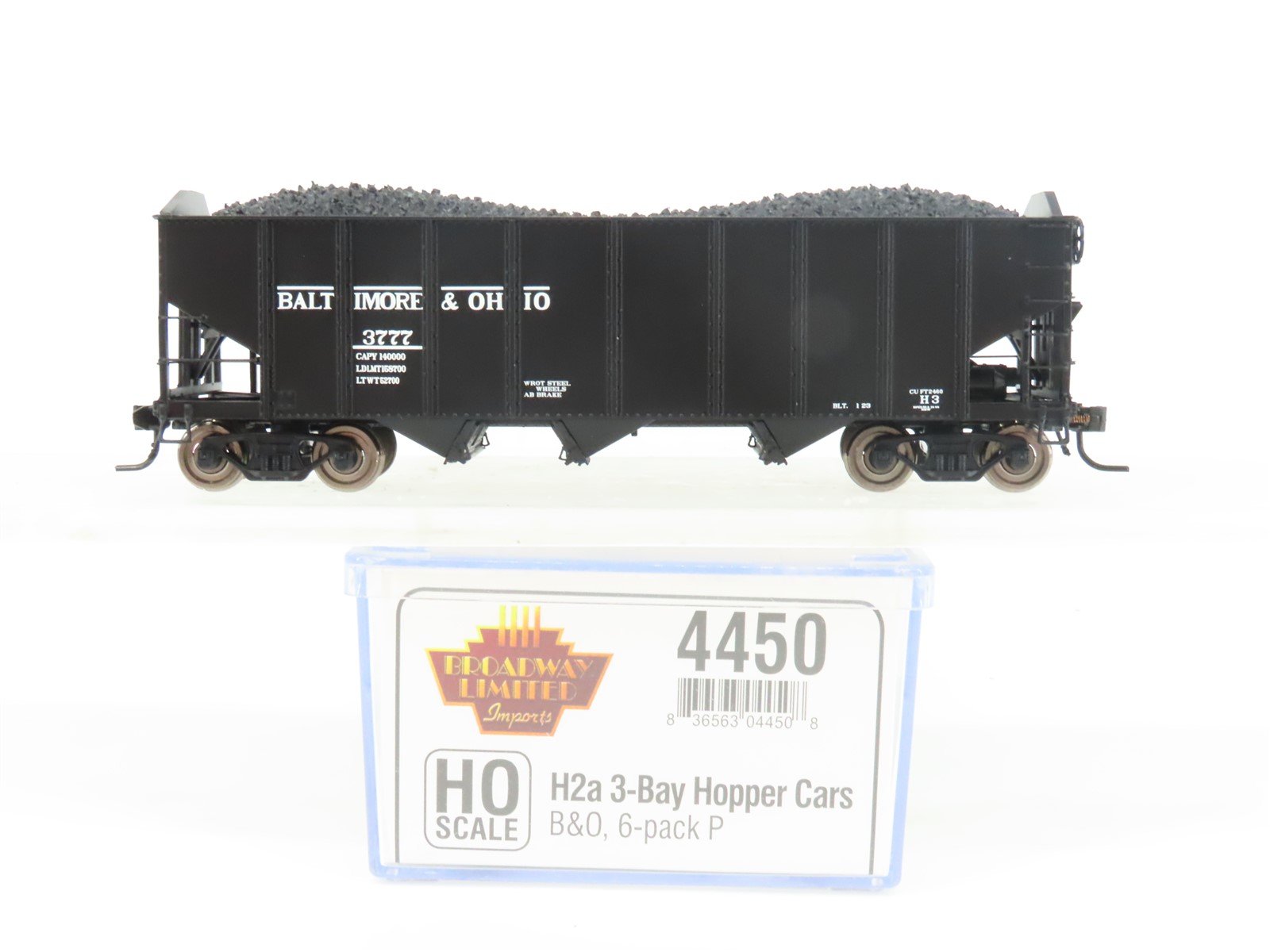 HO Scale Broadway Limited Imports 4450 B&O Baltimore & Ohio 3-Bay Hopper #3777