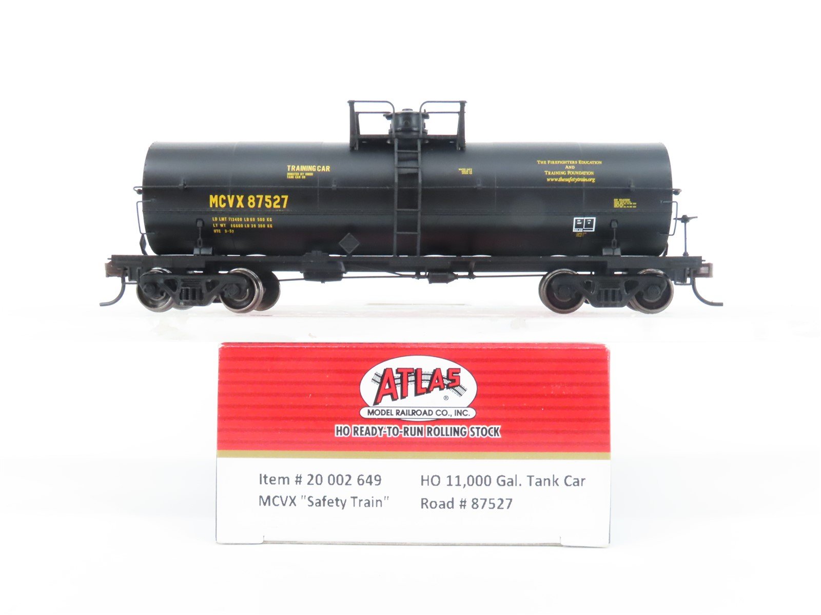 HO Scale Atlas 20002649 MCVX Safety Train 11,000 Gallon Tank Car #87527