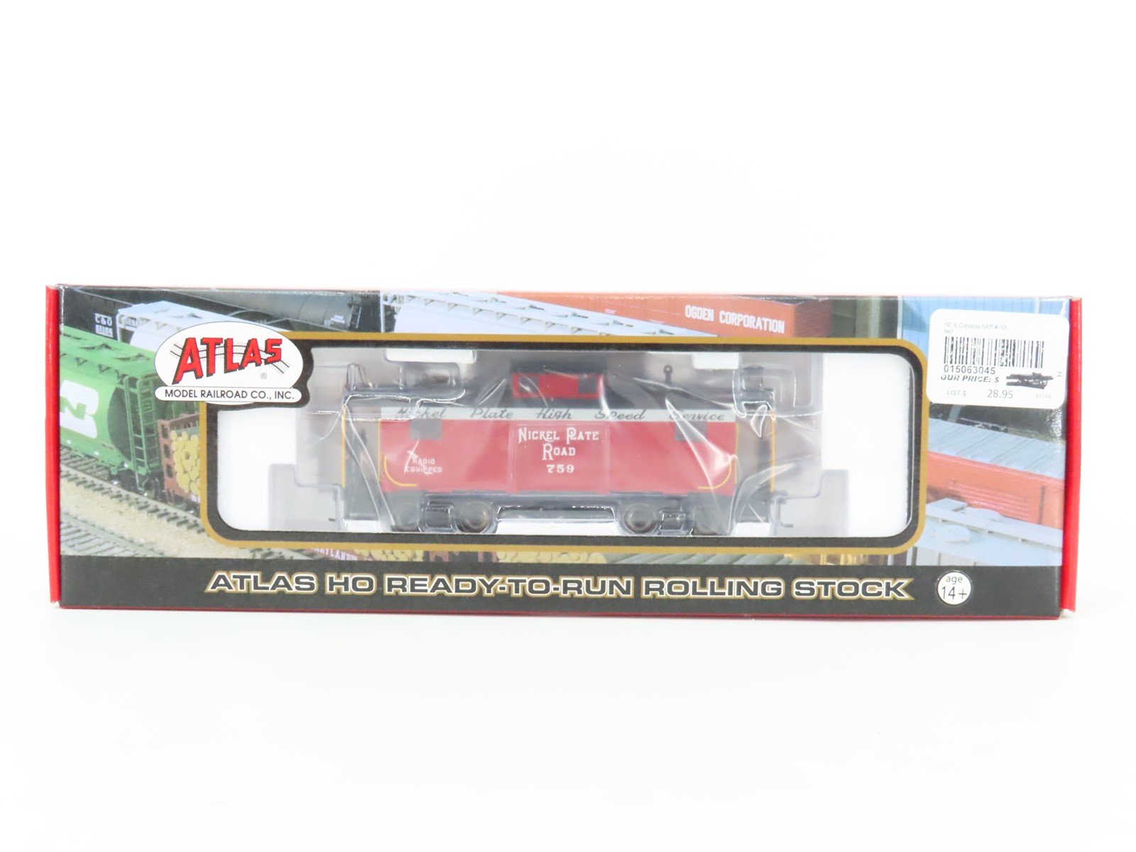 HO Atlas 6304-5 NKP Nickel Plate Road High Speed Service Caboose #759 - Sealed