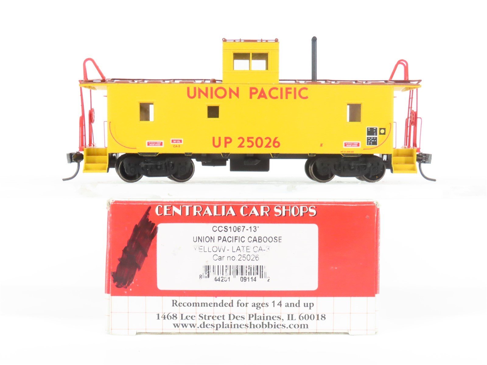 HO Scale Centralia Car Shops CCS1067-13* UP Union Pacific Caboose #25026