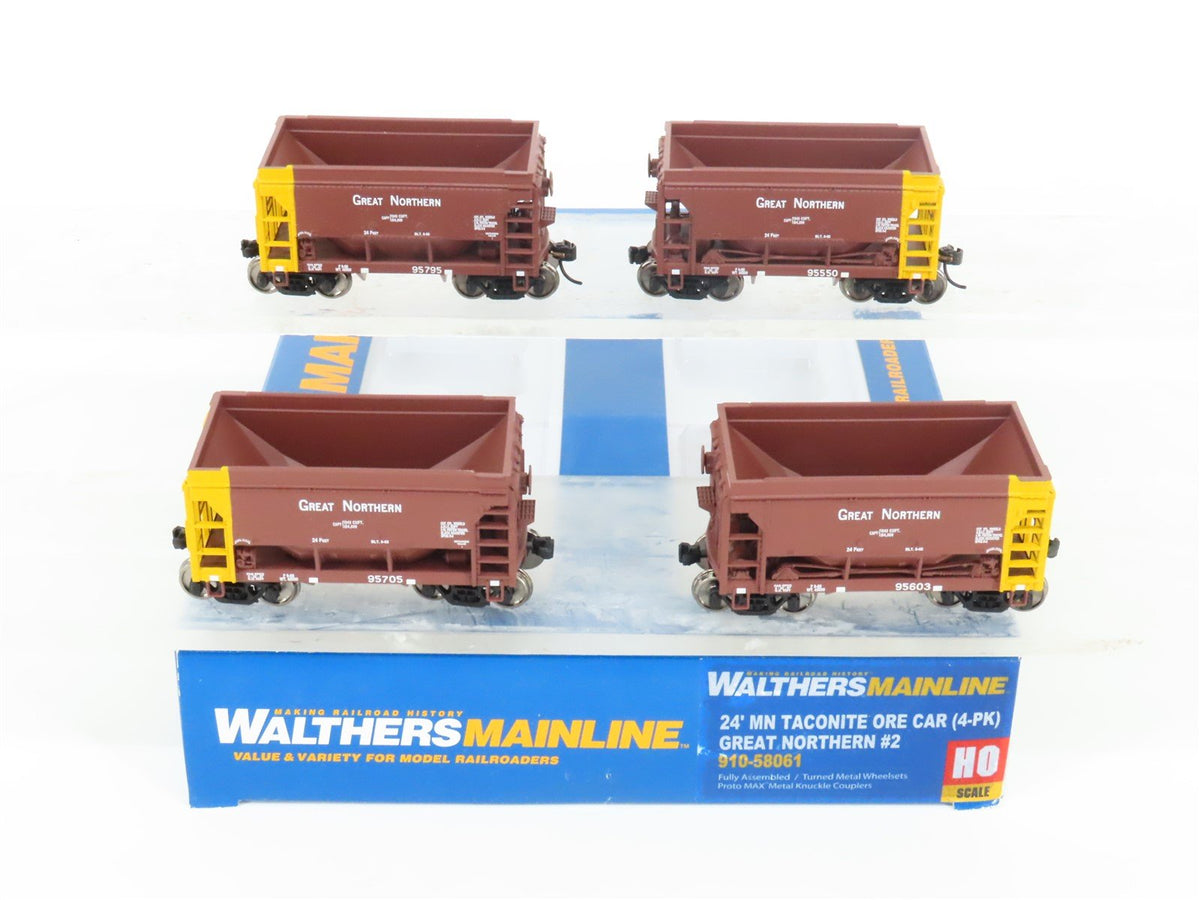 HO Scale Walthers Mainline 910-58061 GN Great Northern 24&#39; Ore Car 4-Pack