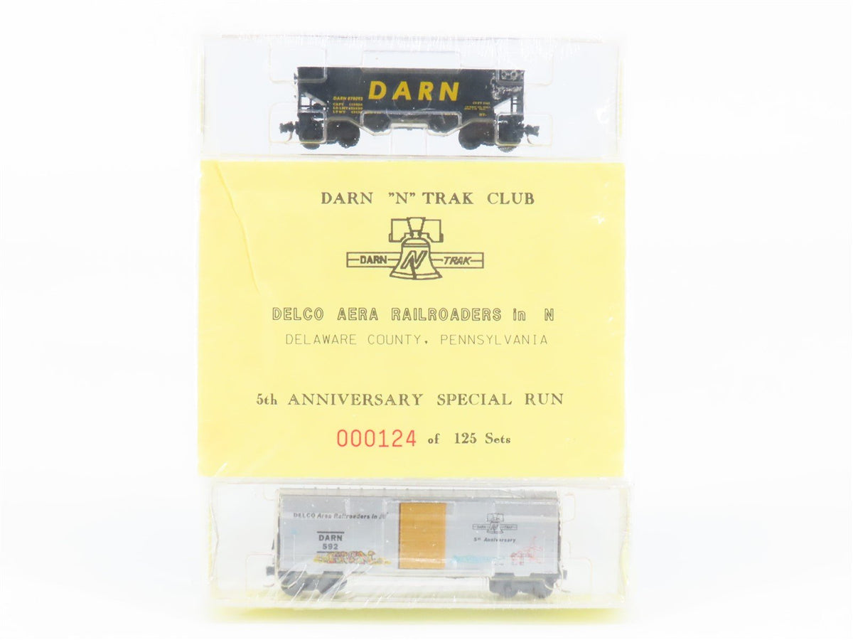 N Micro-Trains MTL DARN Delco Area Railroaders Freight 2-Pack Sealed w/ Graffiti