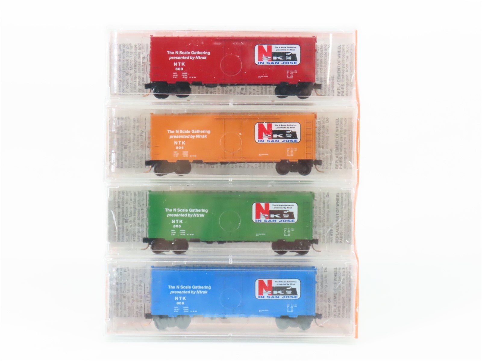 N Micro-Trains MTL NTK West Convention N2K In San Jose 40' Box Car 4-Pack Sealed