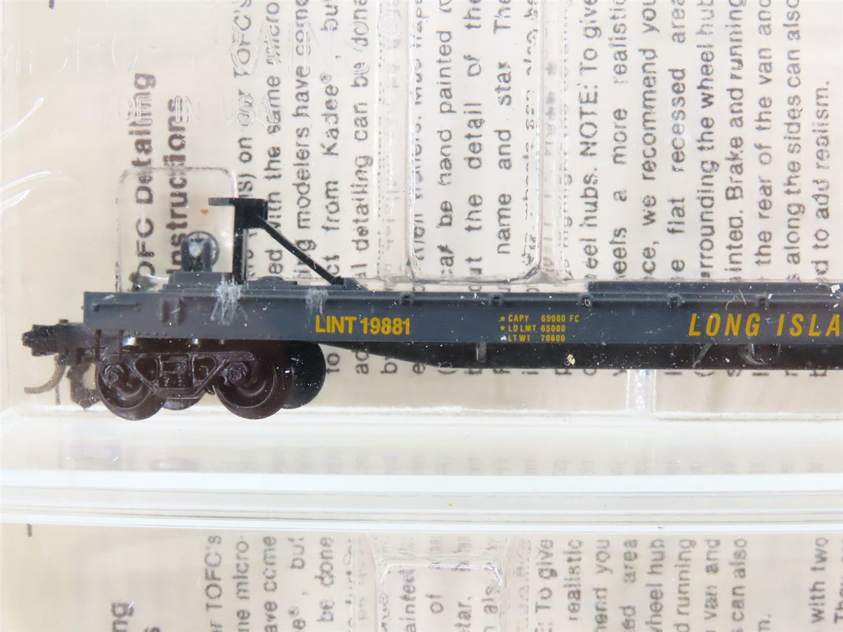 N Kadee Micro-Trains MTL LINT Long Island NTrak Flat Car &amp; Trailer 2-Pack Sealed