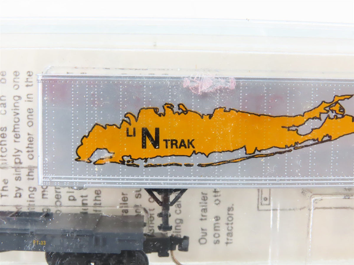 N Kadee Micro-Trains MTL LINT Long Island NTrak Flat Car &amp; Trailer 2-Pack Sealed
