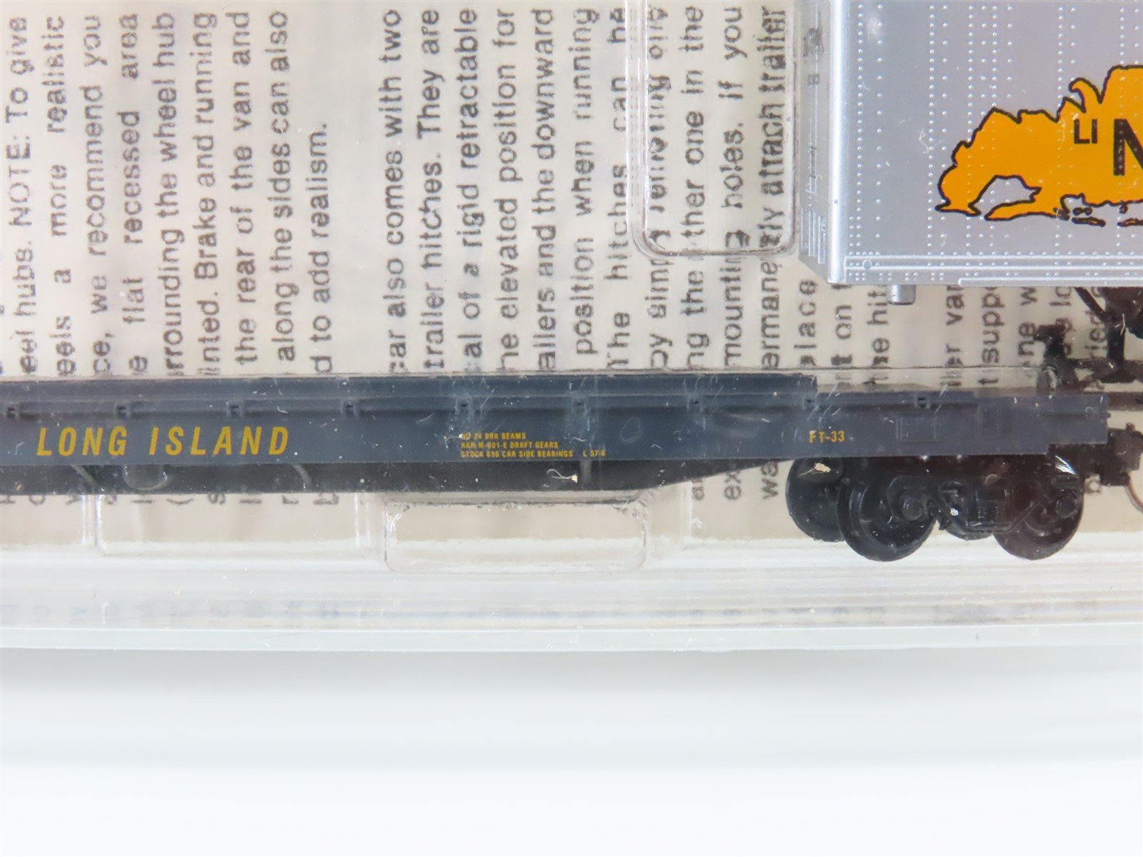N Kadee Micro-Trains MTL LINT Long Island NTrak Flat Car & Trailer 2-Pack Sealed