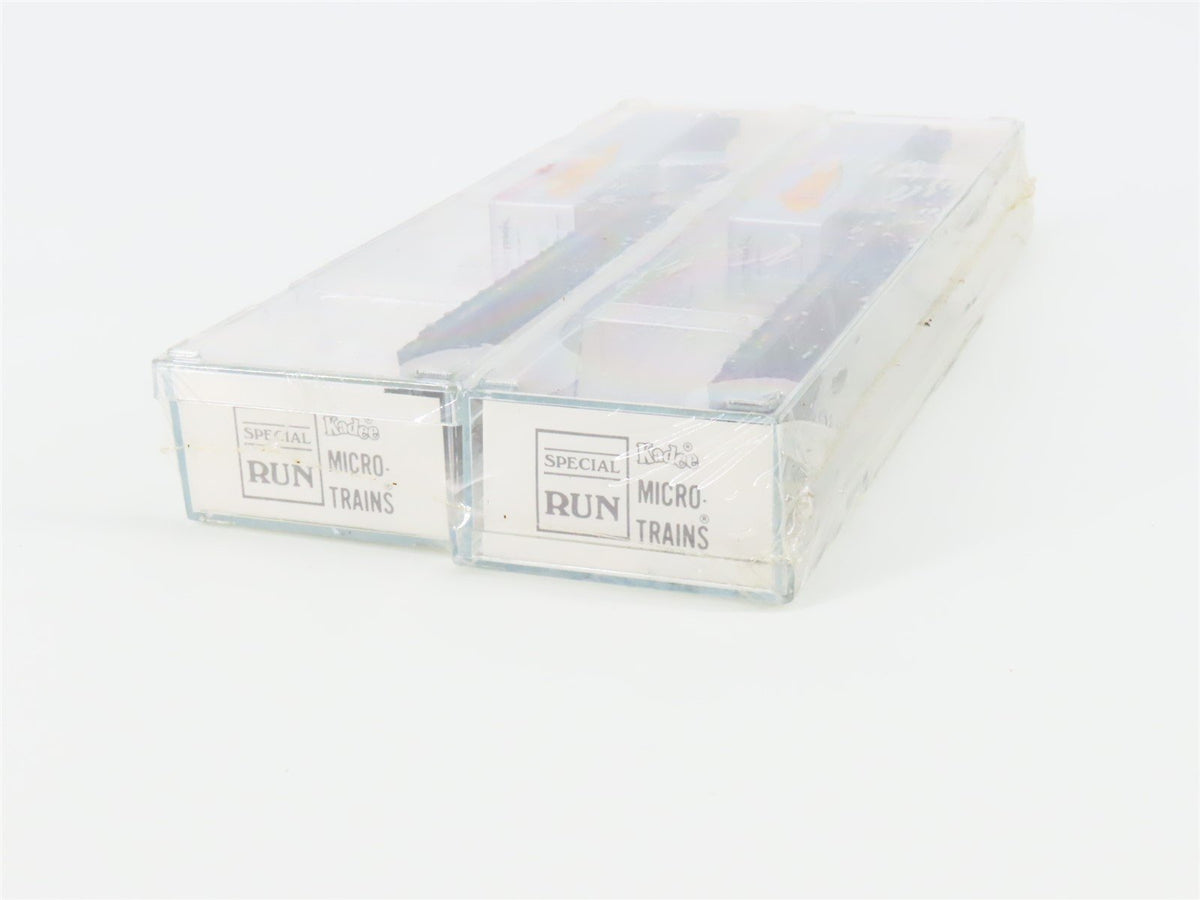 N Kadee Micro-Trains MTL LINT Long Island NTrak Flat Car &amp; Trailer 2-Pack Sealed