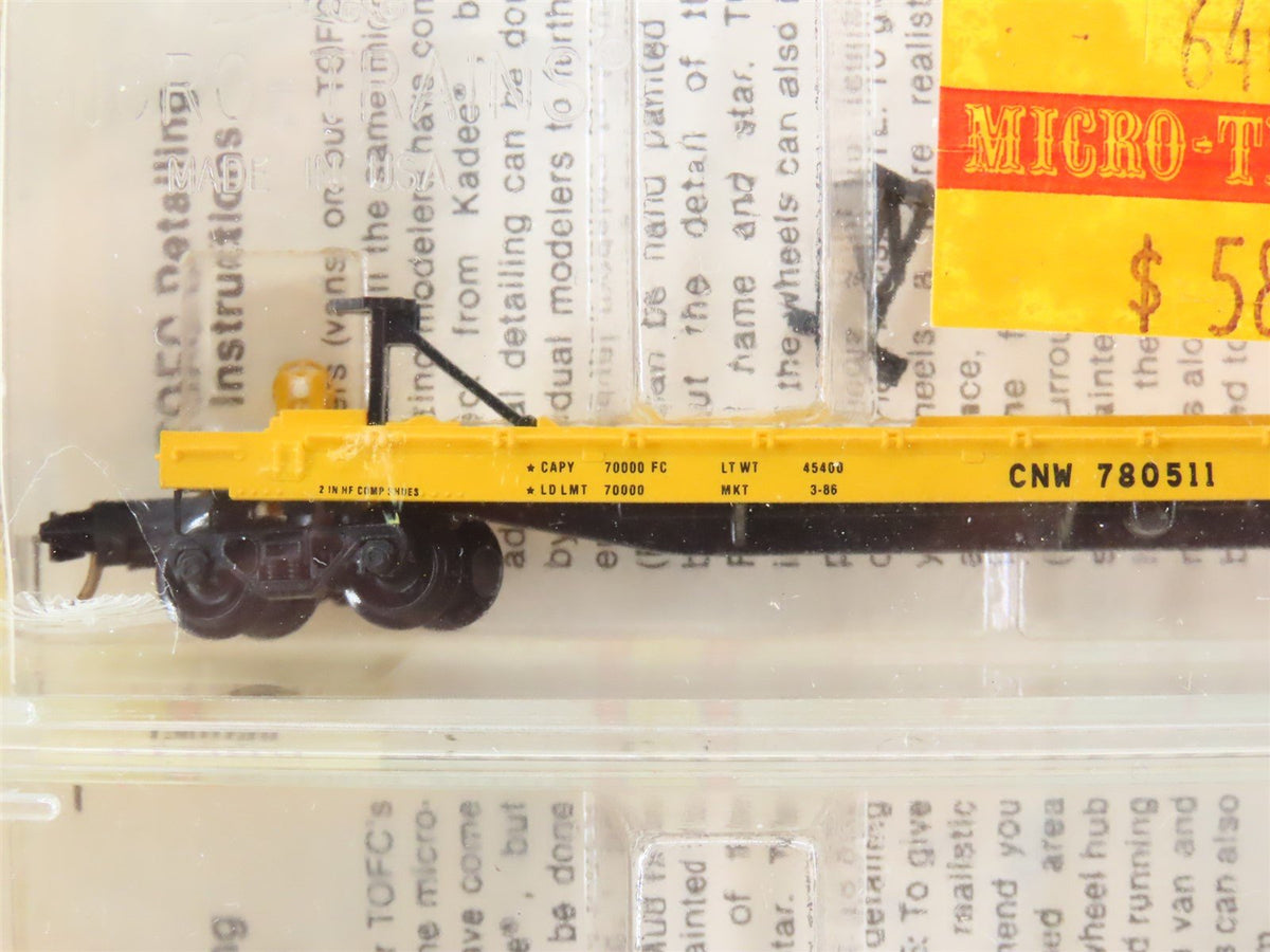 N Scale Kadee Micro-Trains MTL 64022 CNW Flat Car w/ Trailer 3-Pack Sealed