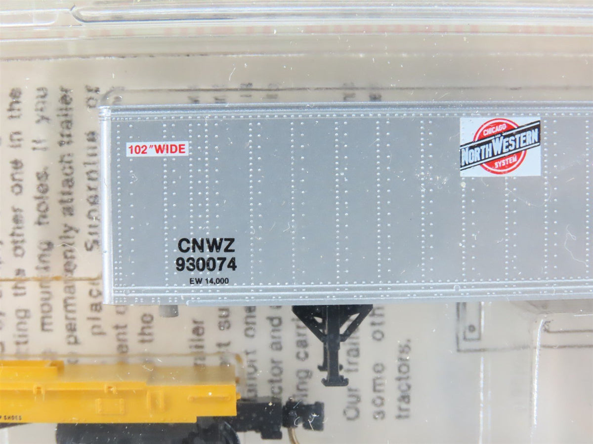 N Scale Kadee Micro-Trains MTL 64022 CNW Flat Car w/ Trailer 3-Pack Sealed