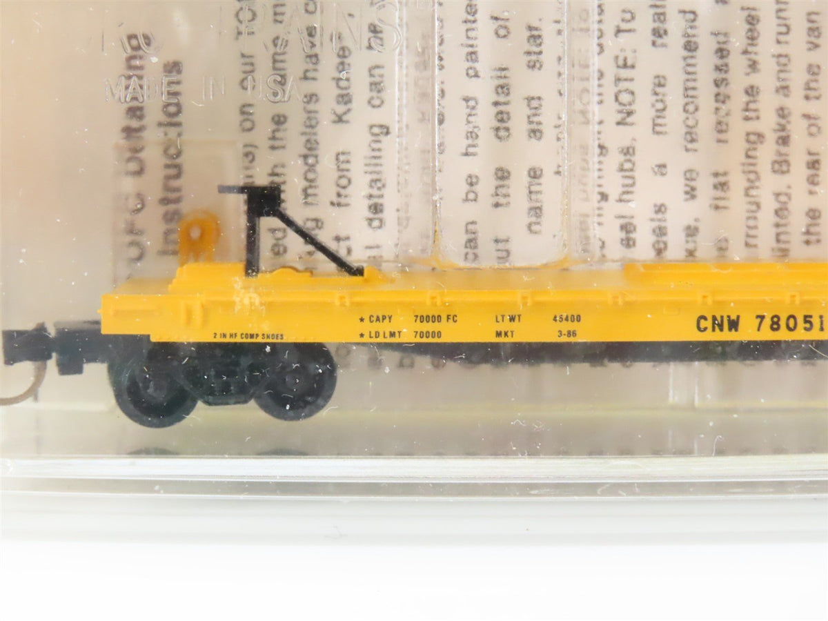 N Scale Kadee Micro-Trains MTL 64022 CNW Flat Car w/ Trailer 3-Pack Sealed