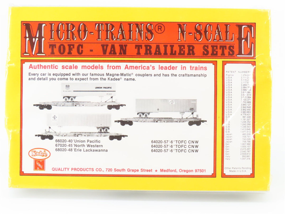 N Scale Kadee Micro-Trains MTL 64022 CNW Flat Car w/ Trailer 3-Pack Sealed