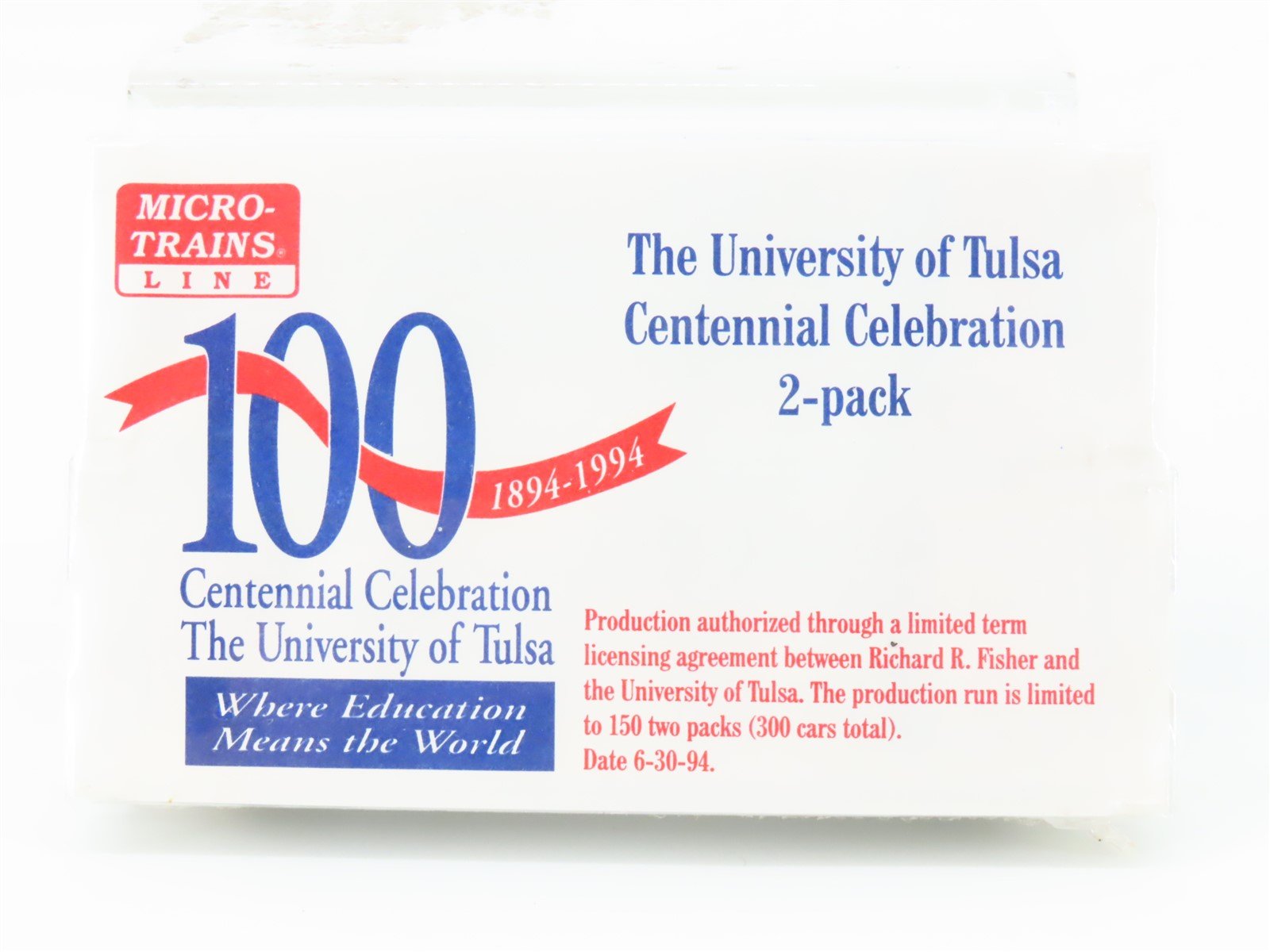N Micro-Trains MTL TU University of Tulsa Centennial Box Car 2-Pack Sealed