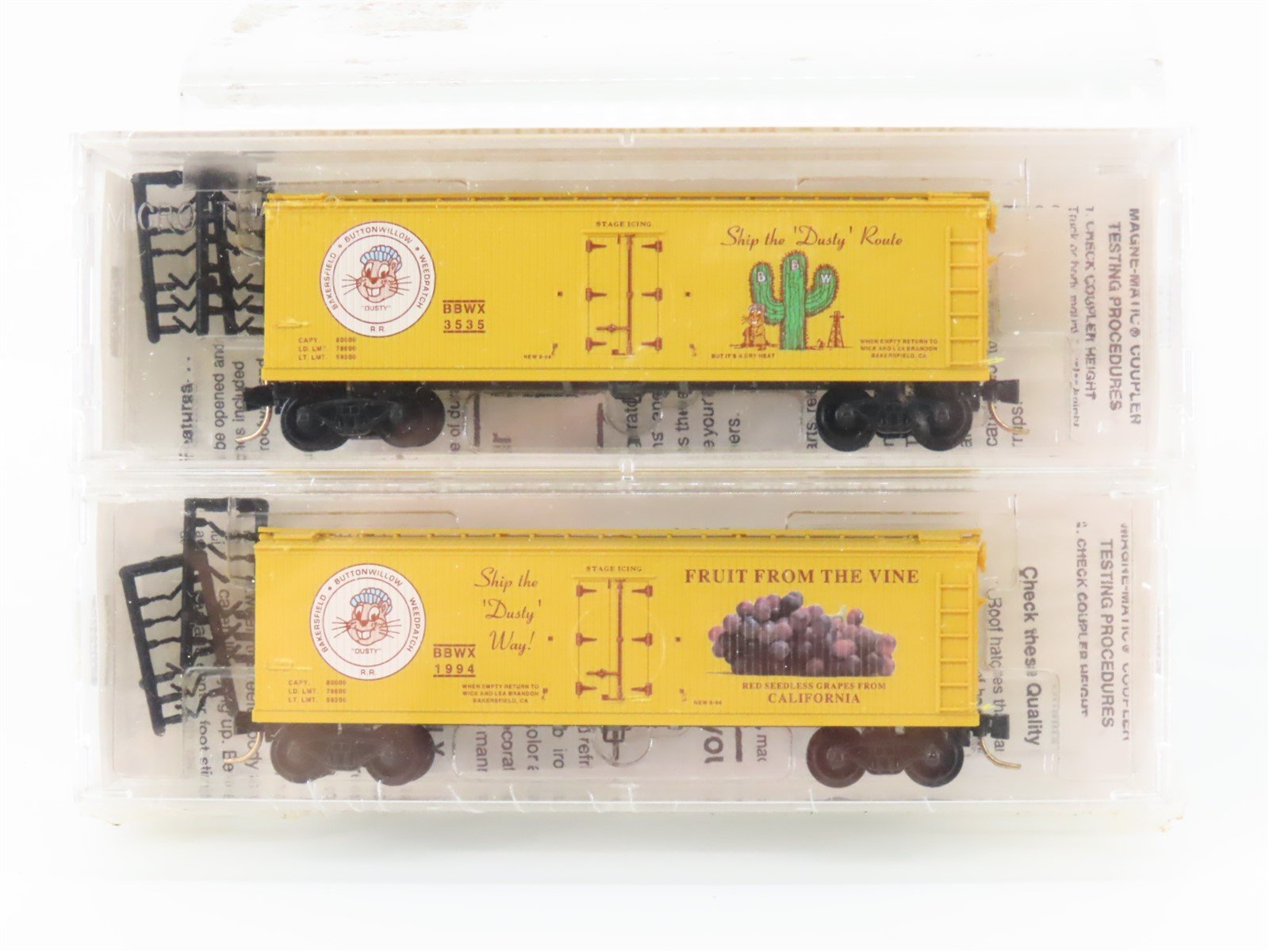 N Micro-Trains MTL BBWX Bakersfield Buttonwillow Weedpatch Reefer 2-Pack Sealed