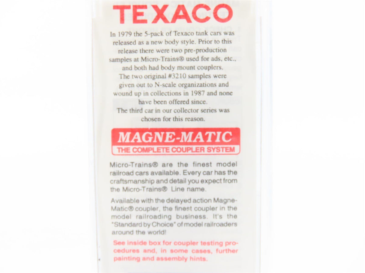 N Scale Micro-Trains MTL NSC #3 Special Run TCX Texaco Single Dome Tank Car 3210
