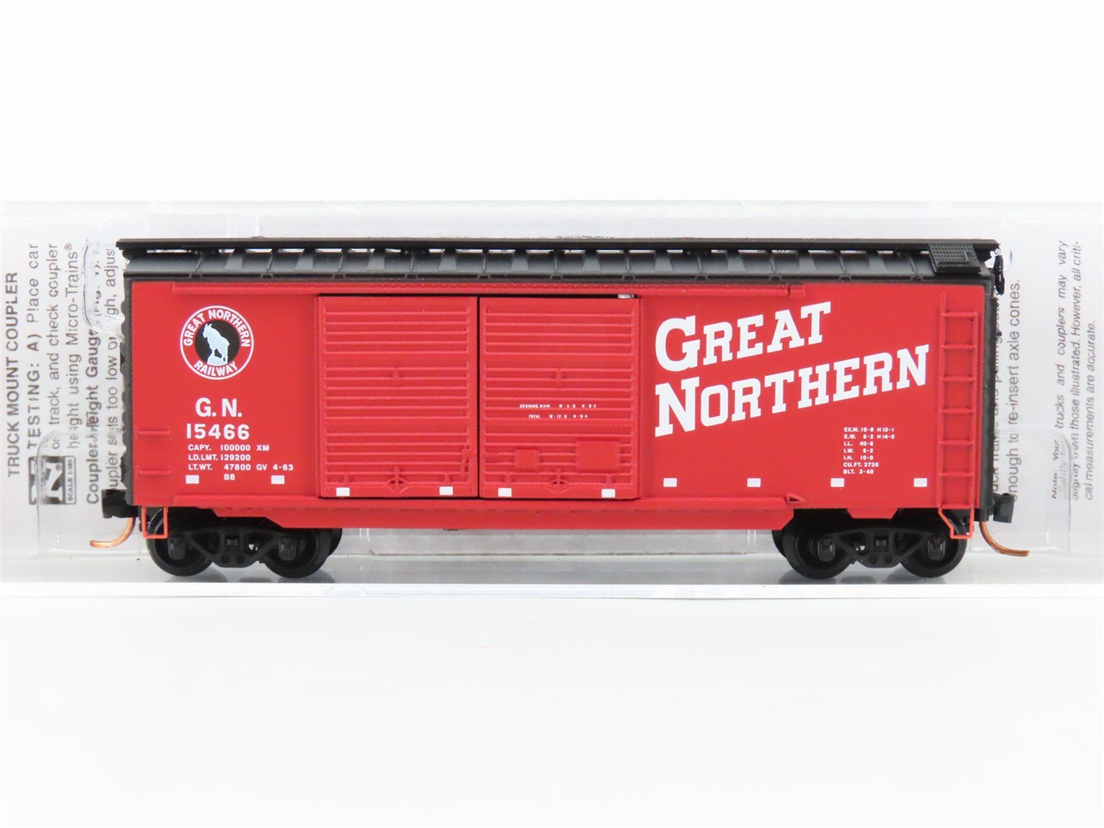 N Scale Micro-Trains MTL 02300280 GN Great Northern 40' Double Door Boxcar 15466