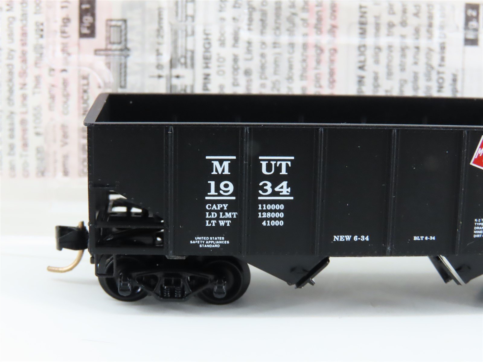 N Scale Micro-Trains MTL MUT Milwaukee Union Terminal 2-Bay Hopper #1934