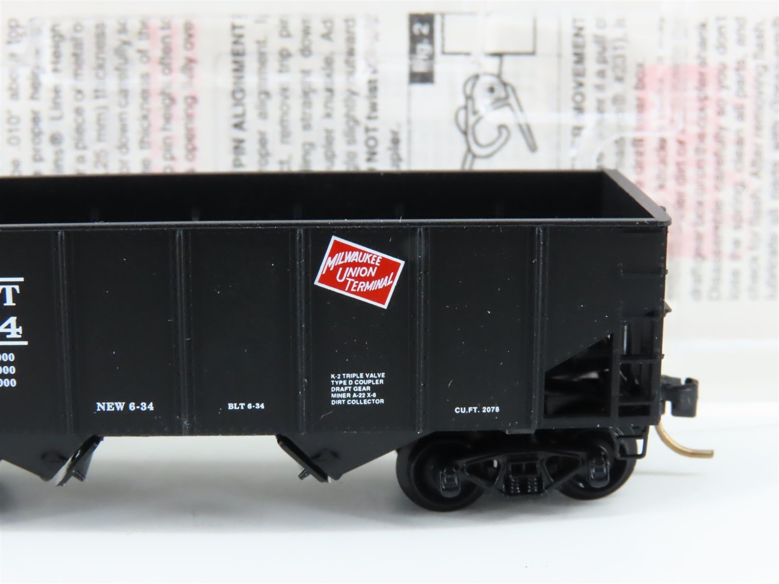 N Scale Micro-Trains MTL MUT Milwaukee Union Terminal 2-Bay Hopper #1934