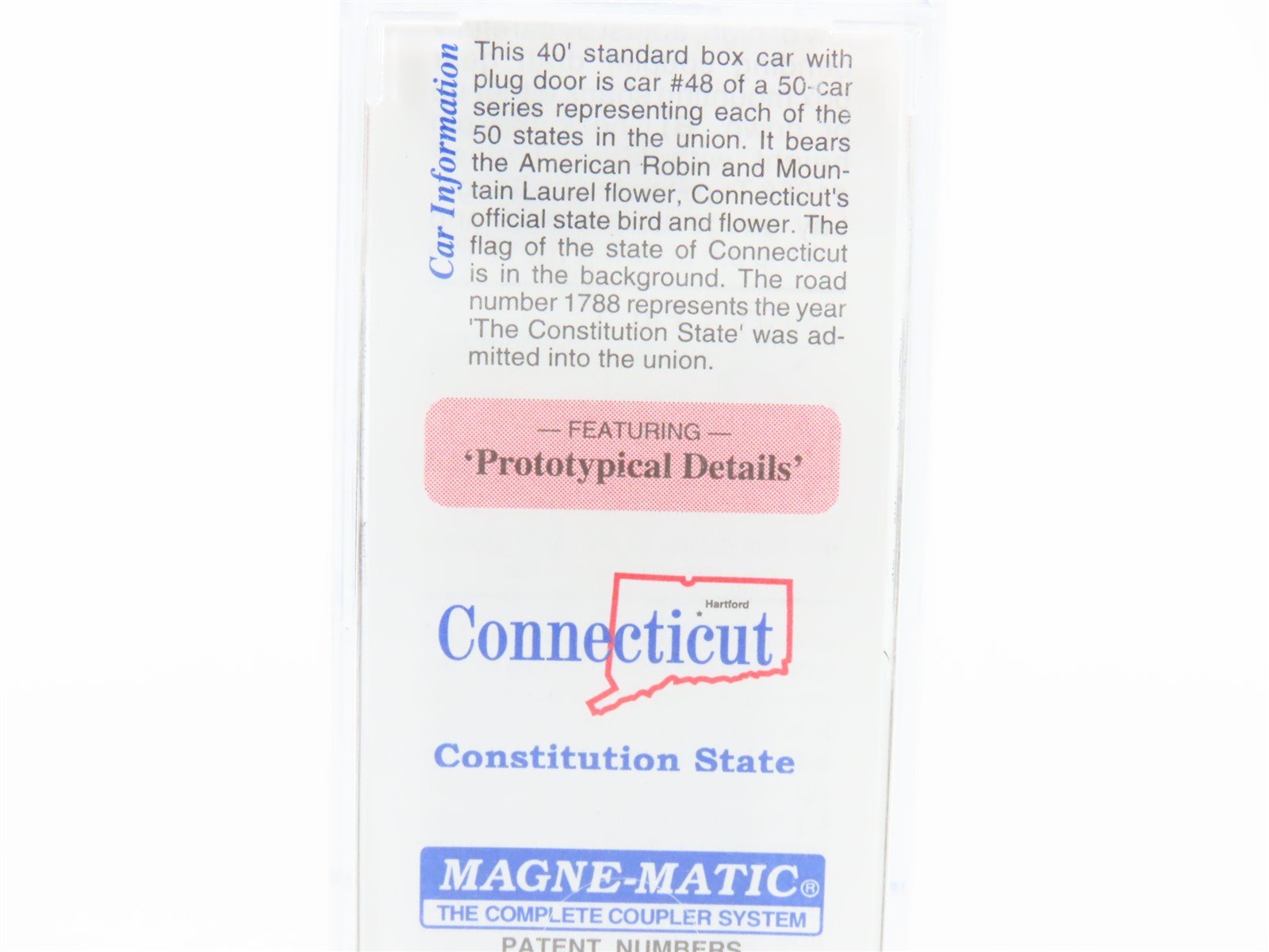 N Scale Micro-Trains MTL 02100412 CT Connecticut State Plug Door Box Car 1788