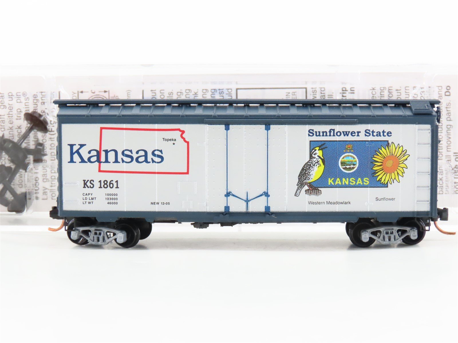 N Scale Micro-Trains MTL 02100396 KS Kansas State 40' Plug Door Box Car 1861