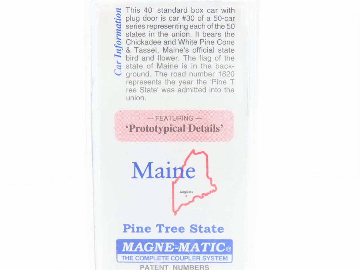 N Scale Micro-Trains MTL 02100394 ME Maine State 40&#39; Plug Door Box Car 1820