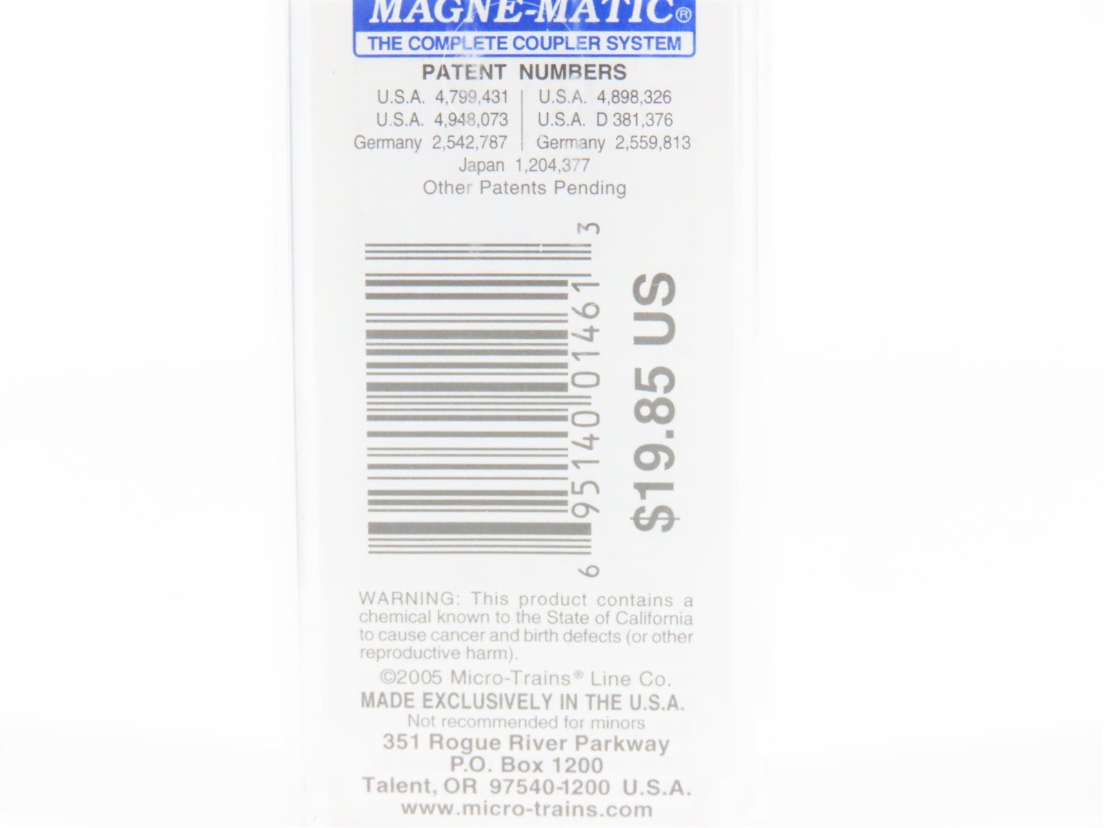N Scale Micro-Trains MTL 02100394 ME Maine State 40' Plug Door Box Car 1820