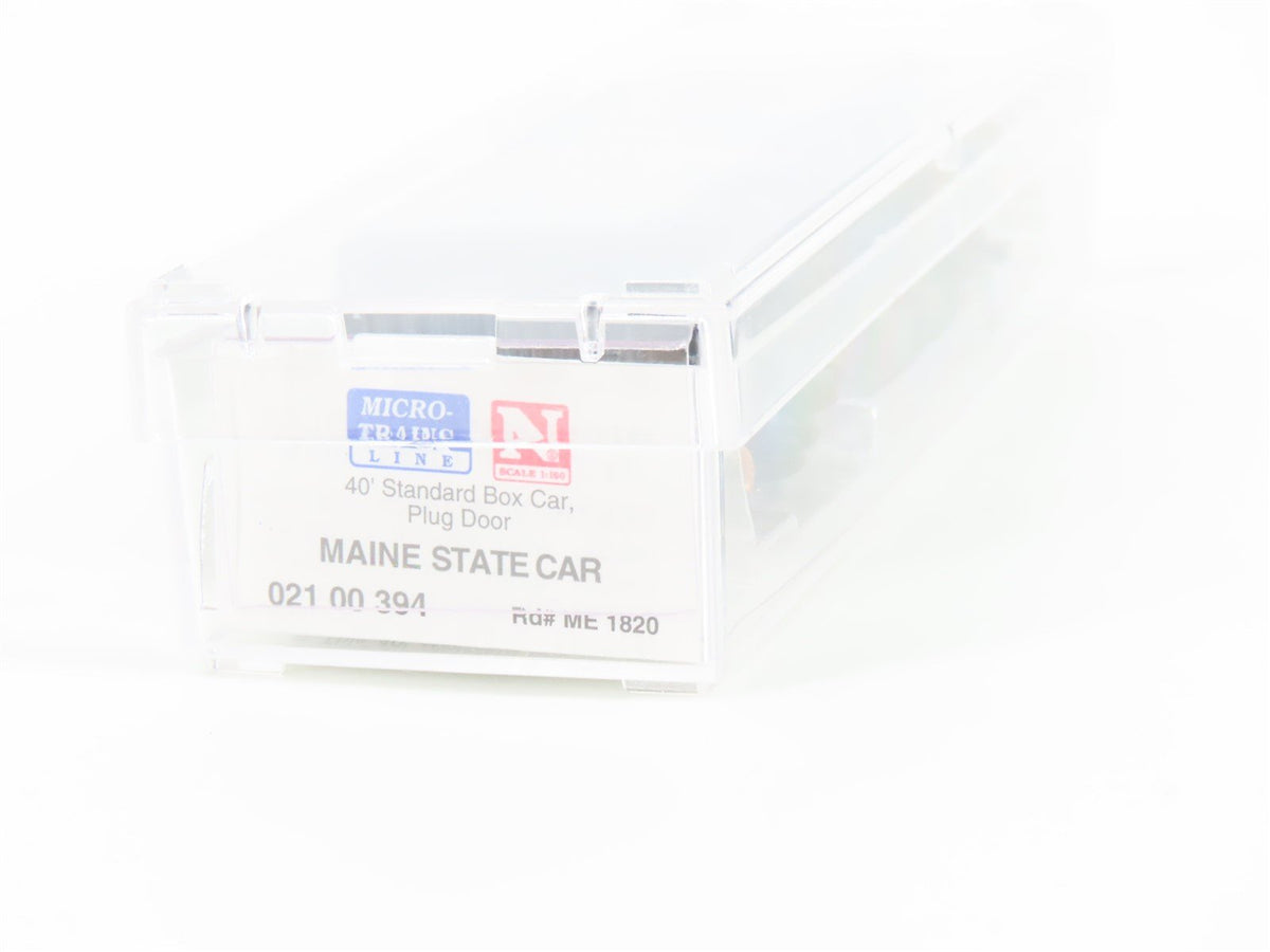 N Scale Micro-Trains MTL 02100394 ME Maine State 40&#39; Plug Door Box Car 1820