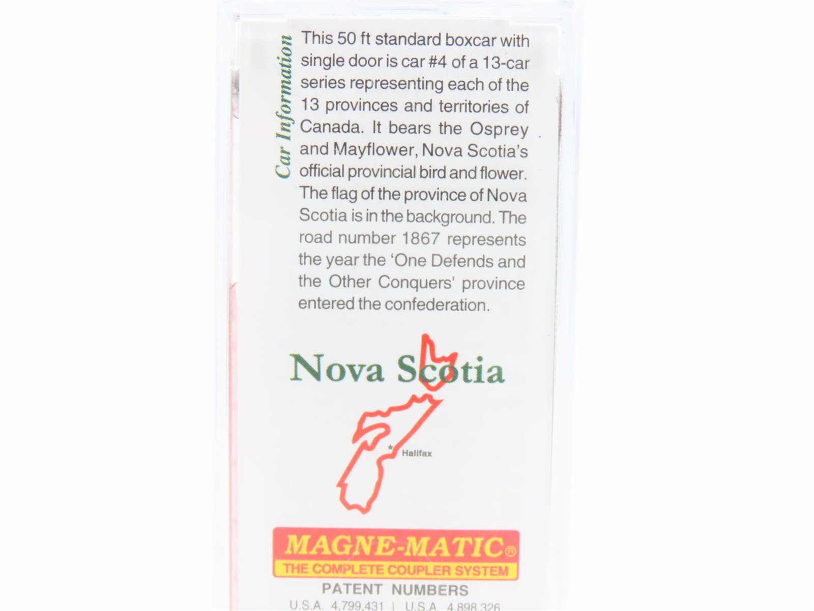 N Scale Micro-Trains MTL 07700154 NS Nova Scotia Provincial 50' Box Car 1867