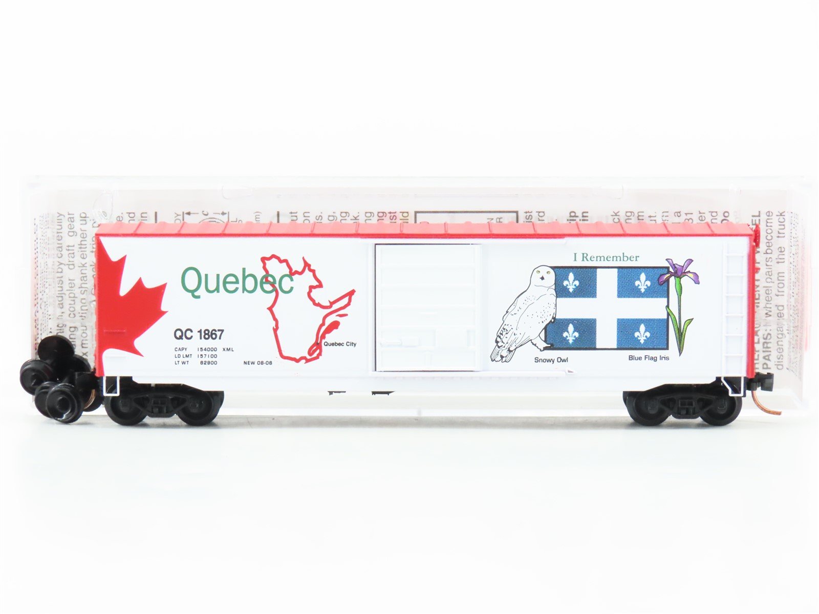 N Micro-Trains MTL 07700152 QC Quebec Provincial 50' Single Door Box Car 1867