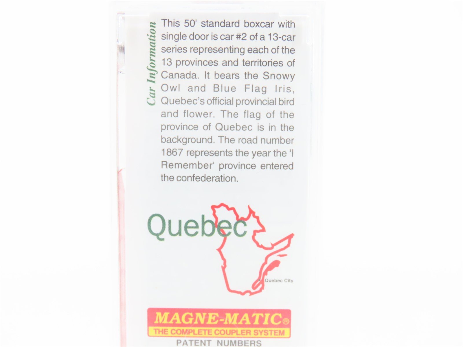 N Micro-Trains MTL 07700152 QC Quebec Provincial 50' Single Door Box Car 1867